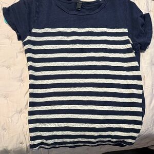 Navy and White Striped adult Shirt